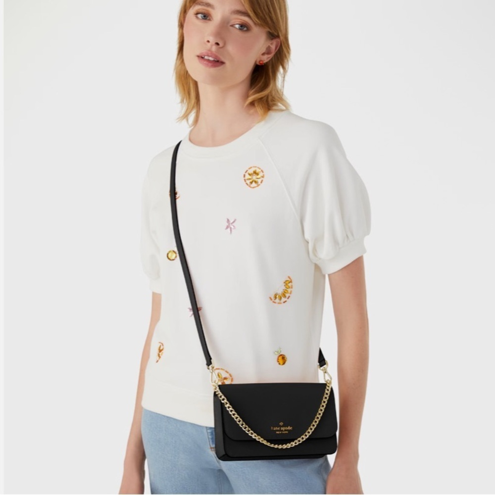 Kate Spade Madison Willow Mini Crossbody Black with Silver Chain NWT - Picture 3 of 14